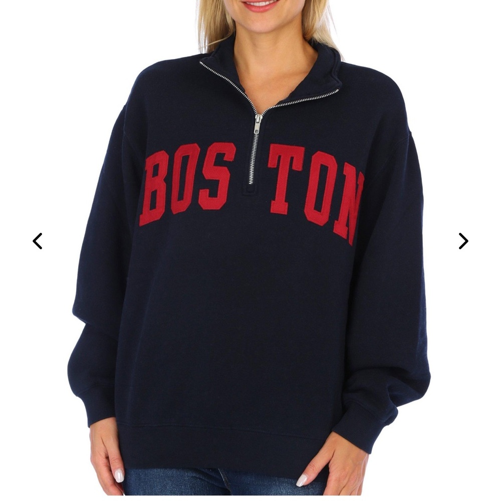 Navy Boston Quarter-Zip Sweatshirt